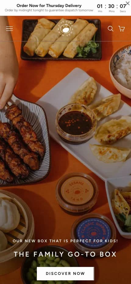 Ding Dong Dim Sum: mobile homepage walkthrough