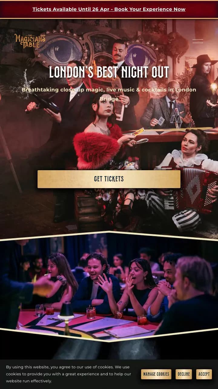 Magicians Table website preview